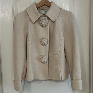 Boden Cream Textured Blazer